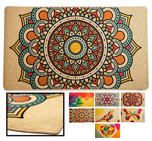 LucaHome – Alfombrilla Novofloor Novofloor Mandala 3 40x70cm | Alfombrilla Decorativa | Felpudo Entrada casa | Alfombrilla Interior Pasillo Cocina | Alfombrilla Decorativa Mesa, Escritorio, encimera