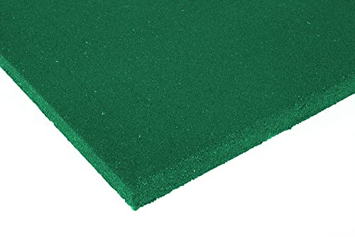 Lucatex - Loseta caucho reciclado maciza 50x50cm verde 4unds (1m2) | suelo de caucho reciclado gimnasio | loseta caucho profesional | loseta caucho 20mm