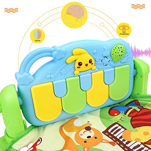 Luchild Gimnasio Piano Pataditas, Manta Juegos Bebe, Manta Actividades Bebe con Sonido y Accesorios, Gimnasio Bebe