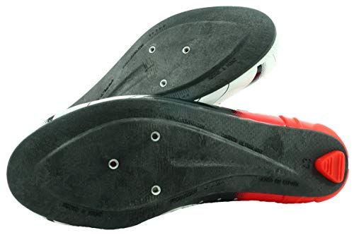 LUCK Zapatillas de Ciclismo EVO, para Carretera, con Suela de Carbono,Muy rigida y Ligera y Triple Tira de Velcro. (43 EU)