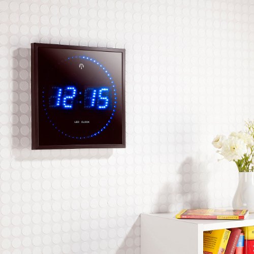 Lunartec IP65, Reloj: Reloj de Pared LED controlado por Radio con LED Azules Segundos de Funcionamiento (Digital Relojes de Pared Iluminado IP65,)