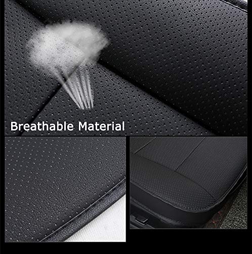 LUOLLOVE Funda Asiento Coche Universale, Interior de Lujo del Coche Funda Coche Asiento Delantero Súper Suave Cómodo,Protector Asiento Coche de Cuero de la PU (1 Pieza Negro)