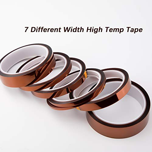 LUTER 7 Rollos Cinta Resistente Al Calor Cinta De Alta Temperatura Cinta De Sublimación Cinta Térmica Para Impresión Por Sublimación Transferencia De Calor y Aislamiento Soldadura Por Ola