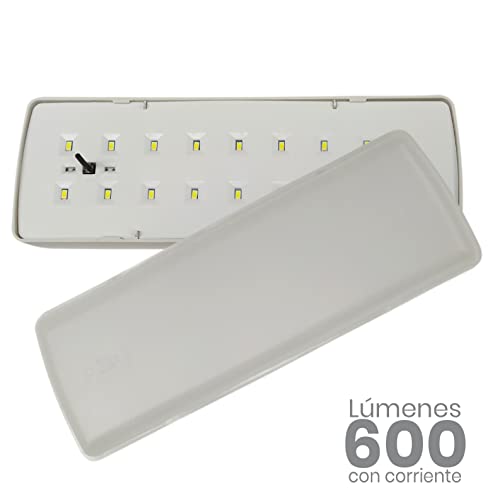 Luz de Emergencia LED Empotrable o Superficie con AUTOTEST. 3 Horas de Autonomia. Dos Funciones: Funcion No Permanente 3W 200 Lumenes. Funcion Permanente 7W 600 Lumenes.