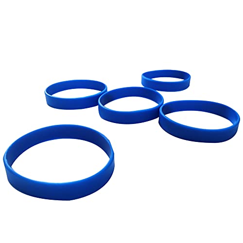 LVNRIDS 50 pcs Pulseras elásticas de Silicona, Pulseras de Goma Personalizables para Fiestas Deportivas Escolares Azul