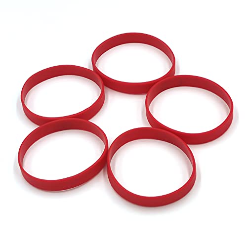 LVNRIDS Pulseras de Silicona 100 pcs, Pulsera elástica de Goma para Fiestas Deportivas por Hombre Mujer Rojo