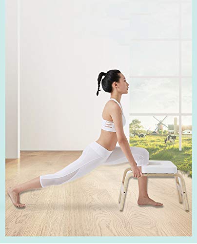 LWKBE Banco de inversión de Yoga Soporte para la Cabeza Silla al revés para la Familia, el Gimnasio, aliviar la Fatiga y Construir el Cuerpo, Practicar el Soporte de la Cabeza, Blanco