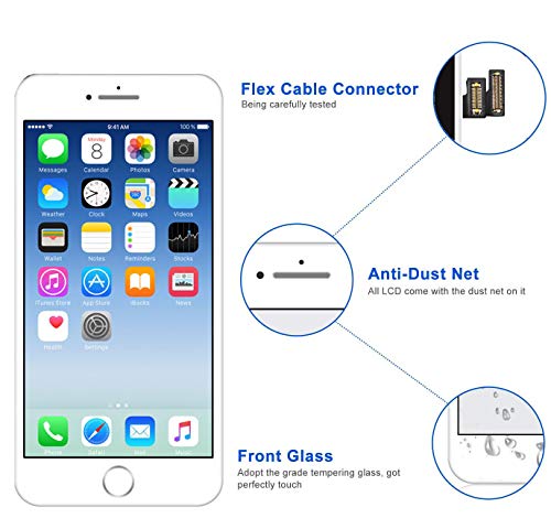 LWMTT Pantalla Tàctil LCD para iPhone 8 Blanco – Táctil Reemplazo Digital Conjunto Completo Recambio Herramientas para la Reparación, Vidrio Protector