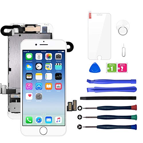 LWMTT Pantalla Tàctil LCD para iPhone 8 Blanco – Táctil Reemplazo Digital Conjunto Completo Recambio Herramientas para la Reparación, Vidrio Protector