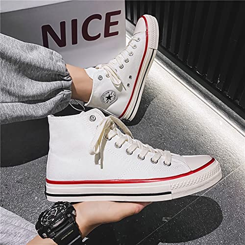 LXYA Zapatos de Lona de Lona de Color Negro o Blanco, Mujeres Hombres Moda Logo Encaje-ups Zapatillas for Caminar Casual, diseño de Estilo Hip-Hop Zapatillas Ligeras Zapatillas de Moda Bombas de Moda