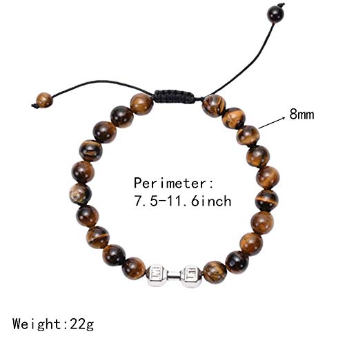 LYsng Pulsera de Piedras Preciosas Pulseras para Mujer Elegante Pulsera Pulsera Tejida Elástica Pulsera Mancuernas Pulsera Pulsera de Ojo de Tigre Tiger Eye