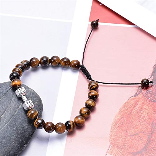 LYsng Pulsera de Piedras Preciosas Pulseras para Mujer Elegante Pulsera Pulsera Tejida Elástica Pulsera Mancuernas Pulsera Pulsera de Ojo de Tigre Tiger Eye