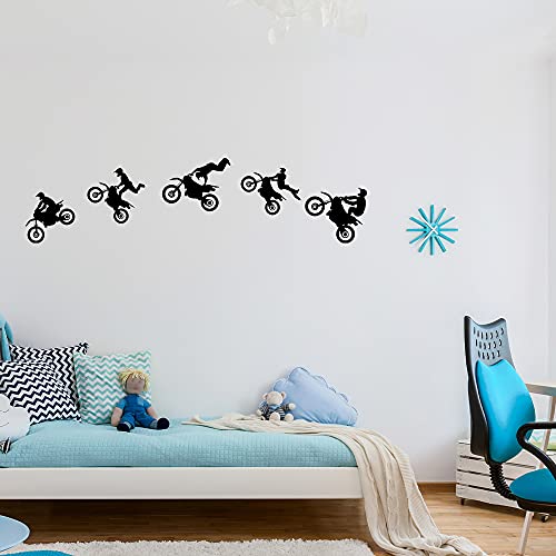 LZYMSZ Calcomanía de Pared para Bicicleta, 62.9 * 15.7'' Vinilo Bicicleta de Montaña Mural Adhesivo Deportes Extremos Arte Silueta Mural para Hombre Niños Habitación (5)