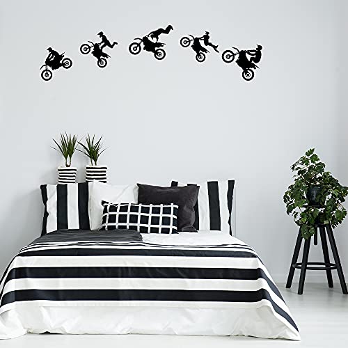 LZYMSZ Calcomanía de Pared para Bicicleta, 62.9 * 15.7'' Vinilo Bicicleta de Montaña Mural Adhesivo Deportes Extremos Arte Silueta Mural para Hombre Niños Habitación (5)