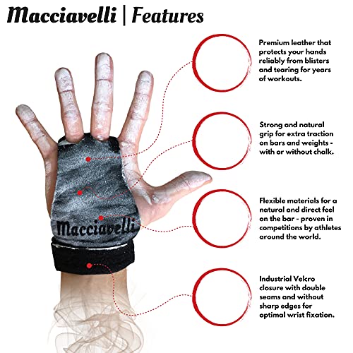 MACCIAVELLI - Calleras para Crossfit, Freeletics, Calisthenics y Gimnasia - Protección para Tus Manos - Guantes Gimnasio