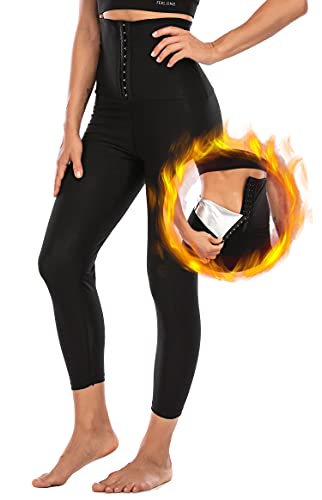 MAIFUN Pantalones de Sauna para Mujer, Mallas de Sauna para Adelgazar, compresión de Cintura Alta, Termo Caliente(L/XL)