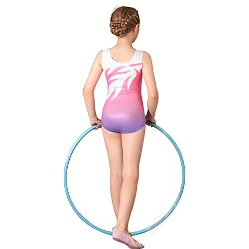 Maillot de Gimnasia Leotardos de Danza Body Ballet Clásico Sin Mangas para Niña Rosa 120-130 cm 6-8 Años