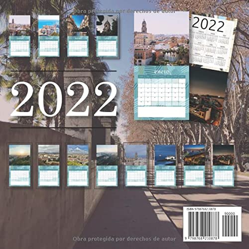 Málaga Calendario 2022: Calendario 2022 8.5''x8.5'' - Regalos para familiares y amigas amigos - Animales divertidos