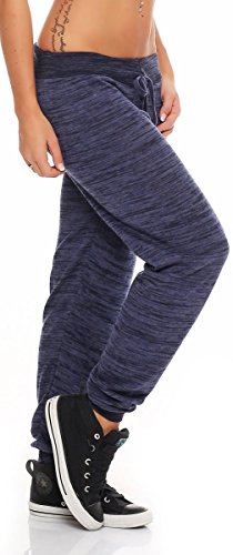 Malito Mujer Pantalón Boyfriend Suave Baggy Aladin Bombacho 5381 (Azul Oscuro)