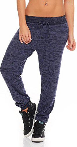 Malito Mujer Pantalón Boyfriend Suave Baggy Aladin Bombacho 5381 (Azul Oscuro)