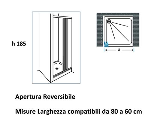 Mampara de ducha plegable con fuelle, BXF120001