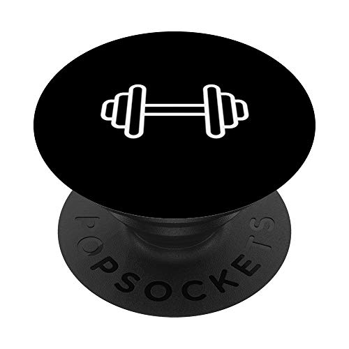 Mancuernas de Dibujos Animados en Negro PopSockets PopGrip: Agarre intercambiable para Teléfonos y Tabletas