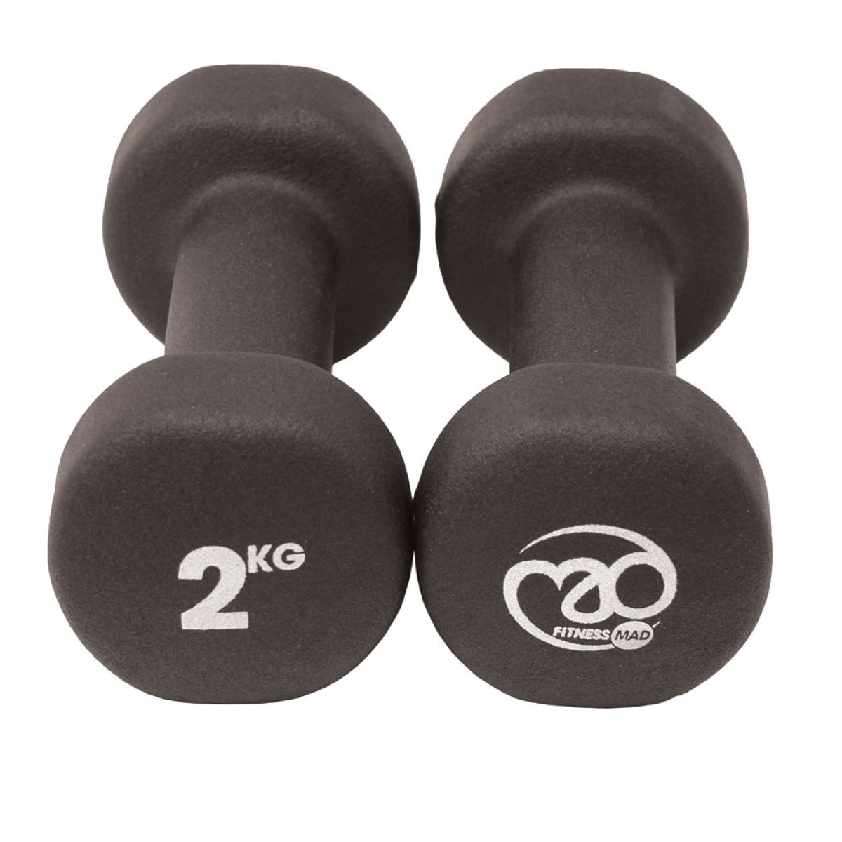 Mancuernas de neopreno Fitness-Mad (par 2 kg) - Pesas