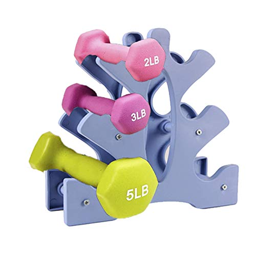 Mancuernas Pequeñas Pequeño Estante Soportes De Mancuernas De Plástico Rack de Mancuernas Gimnasio Mancuerna Rack Mancuernas Rack Rack con Pesas Rack Rack de Pesas Dumbbell Storage Rack Stand （azul）