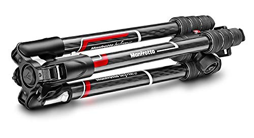 Manfrotto Befree Advanced GT - Trípode de Viaje con Cabezal Fluido, Práctico y Compacto, Trípode Profesional de Carbono para Cámaras DSLR, Reflex, sin Espejo y Accesorios de Fotografía