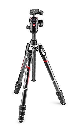 Manfrotto Befree Advanced GT - Trípode de Viaje con Cabezal Fluido, Práctico y Compacto, Trípode Profesional de Carbono para Cámaras DSLR, Reflex, sin Espejo y Accesorios de Fotografía