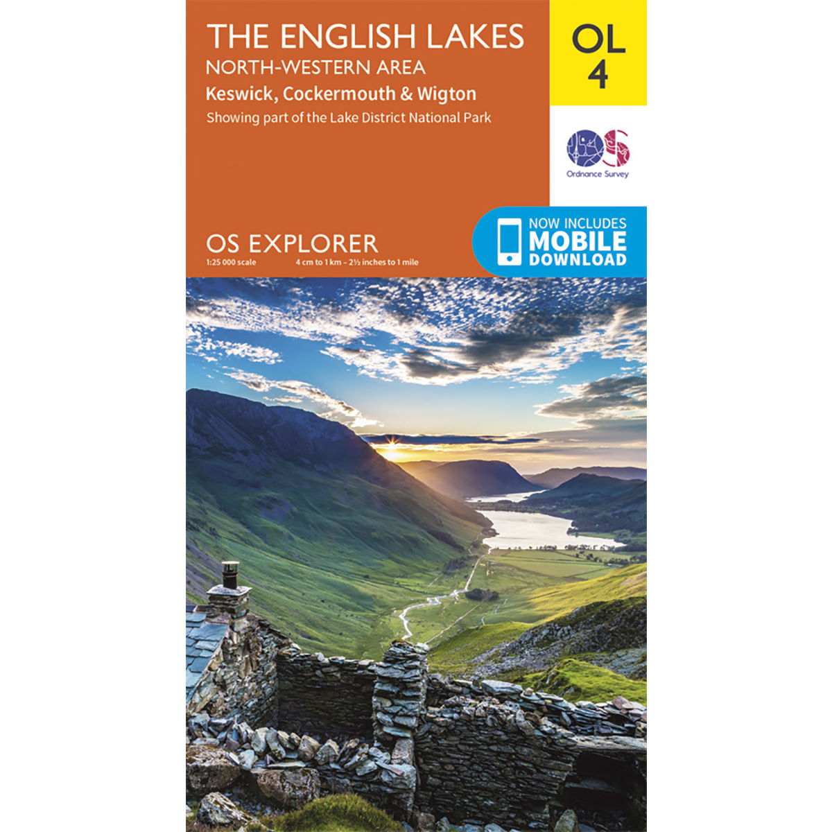 Mapa de The English Lakes de la zona noreste Ordnance Survey OL4 - Mapas