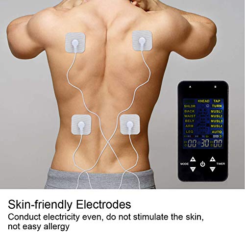 Máquina EMS TENS para aliviar el dolor, máquina de terapia de decenas, estimulador muscular de pulso con masajeador eléctrico con 9 modos de masaje - pantalla LED de alta definición - salida de doble