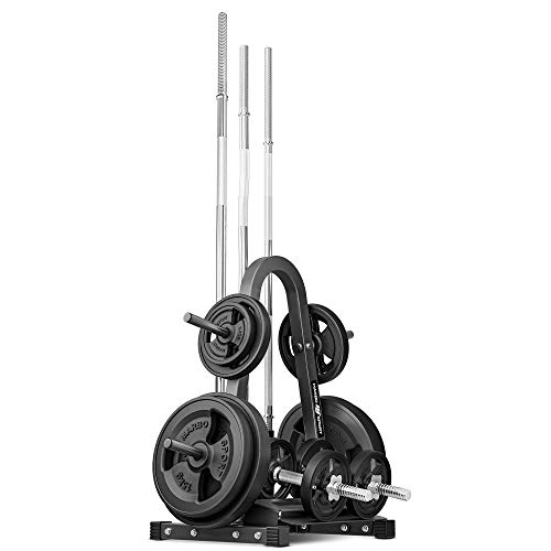 Marbo Sport MH-S007 2.0. - Soporte múltiple para discos de pesas, mancuernas y barras, color negro, capacidad de carga máx. de 300 kg