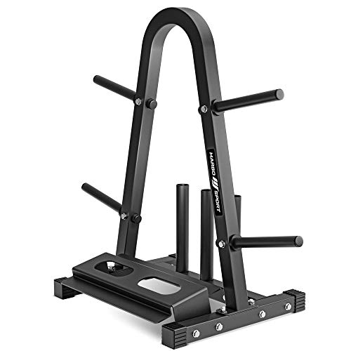 Marbo Sport MH-S007 2.0. - Soporte múltiple para discos de pesas, mancuernas y barras, color negro, capacidad de carga máx. de 300 kg