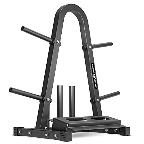 Marbo Sport MH-S007 2.0. - Soporte múltiple para discos de pesas, mancuernas y barras, color negro, capacidad de carga máx. de 300 kg