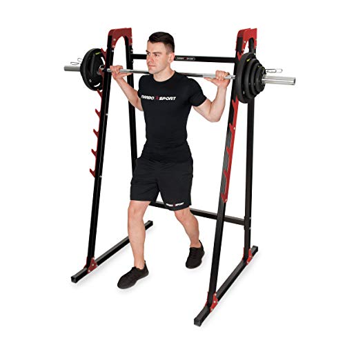 Marbo Sport Set MH26_147KG_KIER 2.0 |banco de pesas ajustable + soporte de barra + entrenador de piernas + jalón lateral + banco Scott + barra / juego de placas de pesas 83 kg| Made in EU