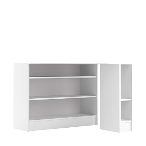 Marca Amazon - Movian Cabriel - Escritorio esquinero, 94 x 94 x 74.1 cm (largo x ancho x alto), blanco