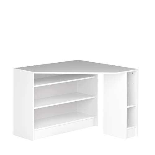 Marca Amazon - Movian Cabriel - Escritorio esquinero, 94 x 94 x 74.1 cm (largo x ancho x alto), blanco