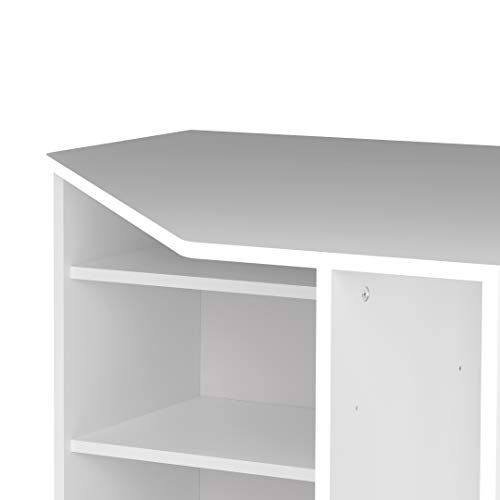 Marca Amazon - Movian Cabriel - Escritorio esquinero, 94 x 94 x 74.1 cm (largo x ancho x alto), blanco