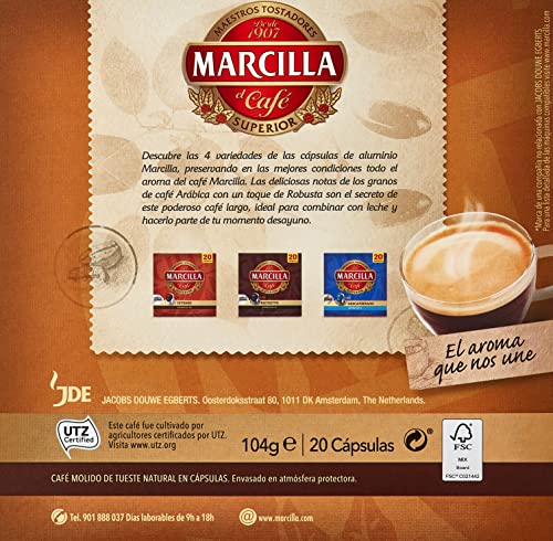 Marcilla Café Largo - 200 cápsulas compatibles con máquinas Nespresso*® (10 paquetes de 20 unidades)