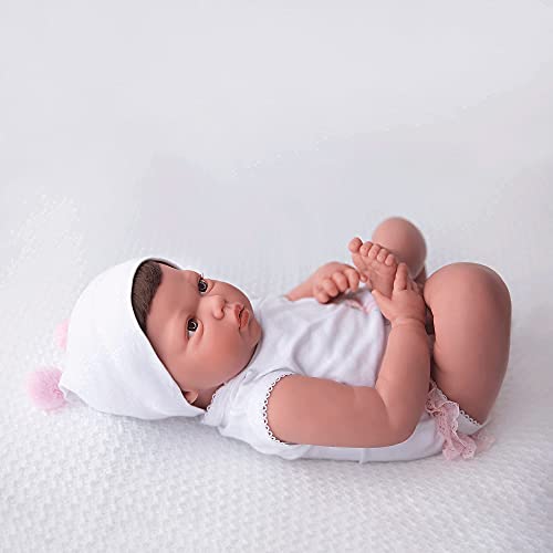 MARÍA JESÚS Bebe Reborn Silicona, Muñecos Reborn blanditos de Vinilo SILICONADO con Efecto caída Cabeza, Rojeces y Pliegues, Muñecas Reborn 52cm y 2,3kg, Bebes Reborn Baratos