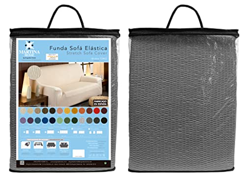 Martina Home Tunez Funda Elástica para Sofá, Tela, Gris, 3 Plazas (180-240 cm)