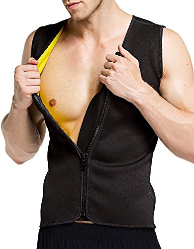 Martiount Chaleco Sauna Deportivo Hombre Faja Reductora Adelgazante Camiseta Neopreno con Cremallera para Sudoración Deporte Fitness XL