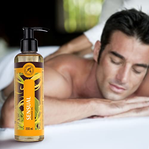 Masaje Sensual 200ml - 100% Natural Ylang Ylang Aceite y Jojoba Aceite para Masaje Erótico - Maravilloso Olor - Cosméticos Naturales - Aceite para Masaje Sensible