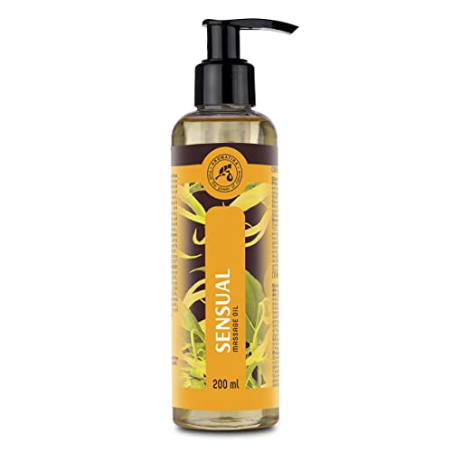 Masaje Sensual 200ml - 100% Natural Ylang Ylang Aceite y Jojoba Aceite para Masaje Erótico - Maravilloso Olor - Cosméticos Naturales - Aceite para Masaje Sensible