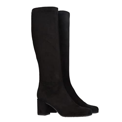 MASCARÓ Bologna - Botas altas de mujer en tela negras - Calzado de lujo de diseño (Negro - 39)