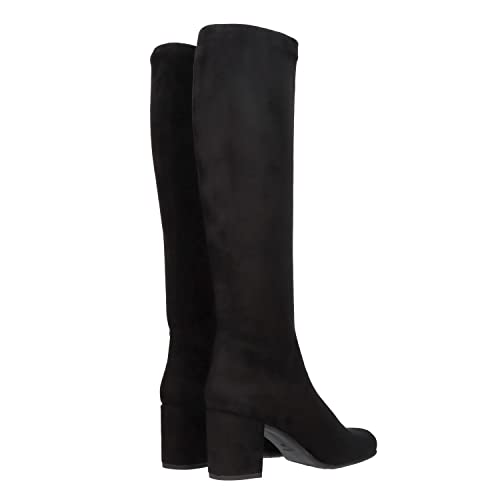 MASCARÓ Bologna - Botas altas de mujer en tela negras - Calzado de lujo de diseño (Negro - 39)