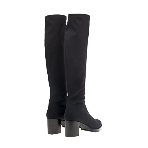 MASCARÓ Lima - Botas altas de mujer negras - Calzado de lujo cómodo (Negro - 37)