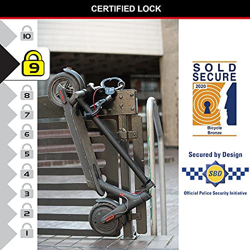 MASTER LOCK Antirrobo Bloqueo [Acero Reforzado Laminado] [36cm] 8200EURDPRO - Candado de Bicicleta, Patinete Electrico, Carros Bebe