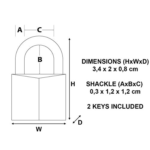 Master Lock CAD20 Magnum Candado Pequeño de Latón Macizo a Llave